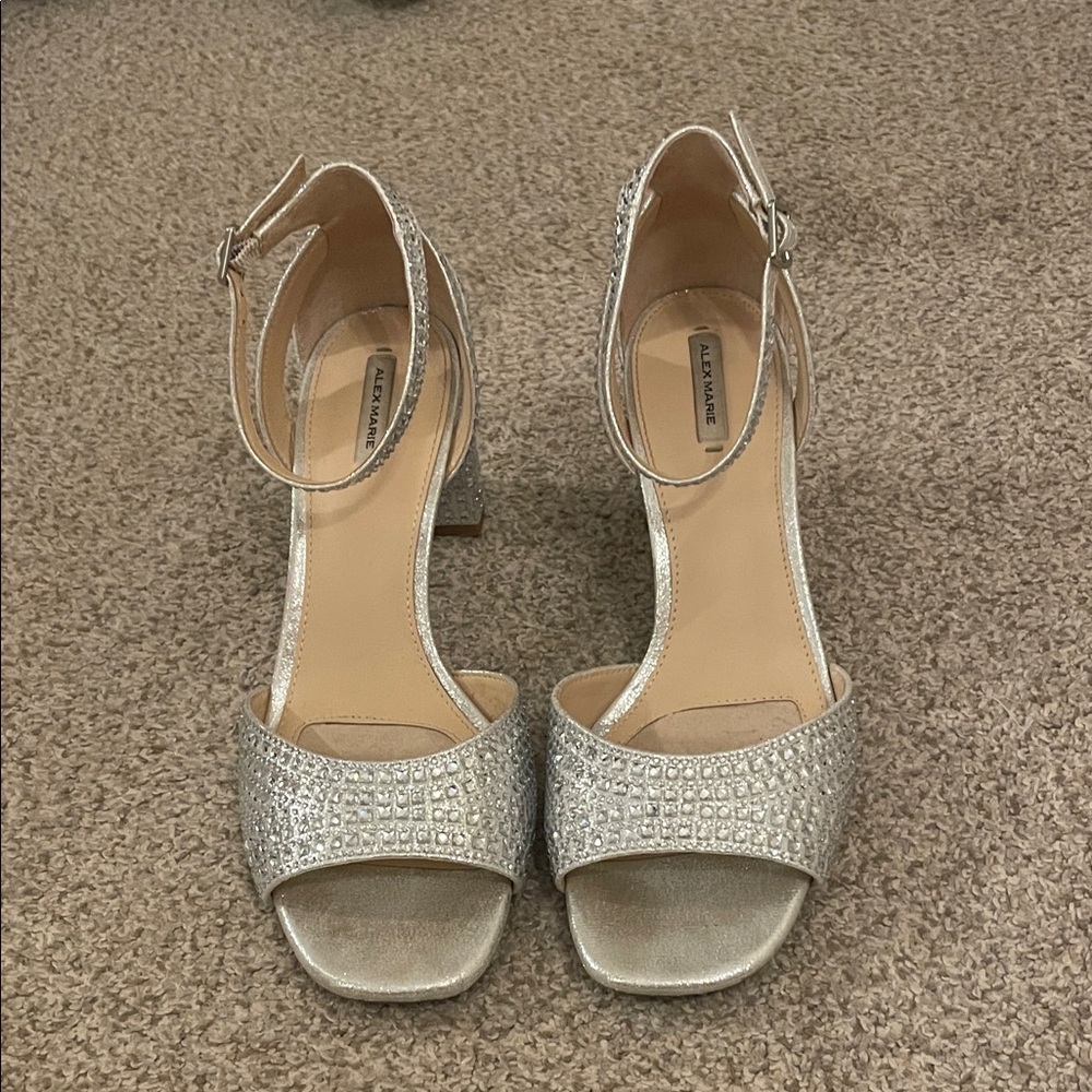 Alex Marie Ellise Rhinestone Embellished Ankle Strap Dress Sandals
